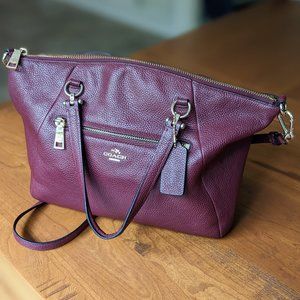 Coach Leather Satchel - burgundy